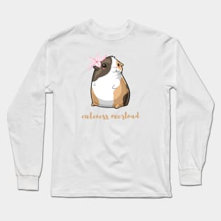 Cuteness Overload - Cute Guinea Pig with flower Long Sleeve T-Shirt